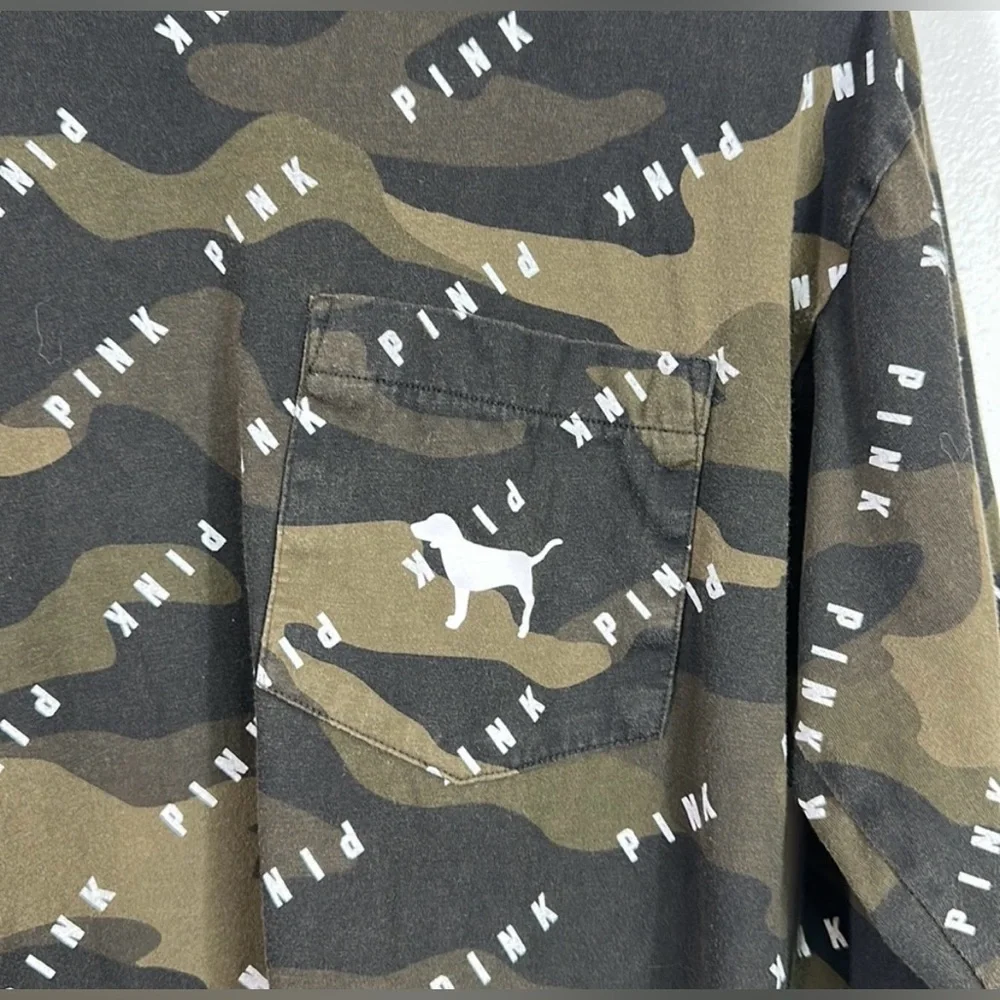 PINK Victoria’s Secret Camo Long Sleeve Tee – Size Medium - Picture 3 of 7